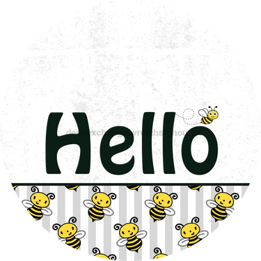 Bee Door Hanger Hello Dco-01415-Dh 18’ Round Wood